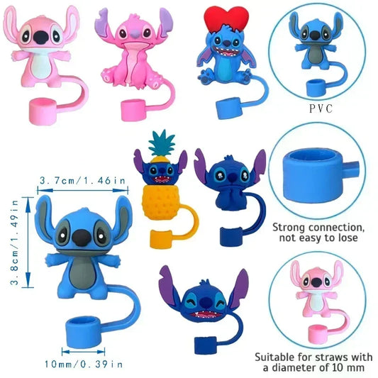 7pcs Stitch Straw caps