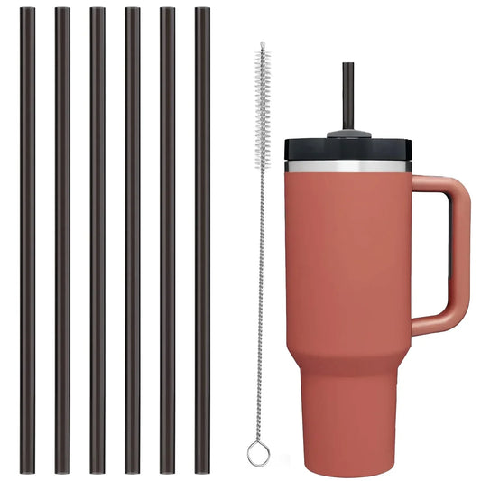10PCS Reusable Black Straws