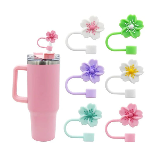 10mm Cherry Blossom Silicone Straw Cover