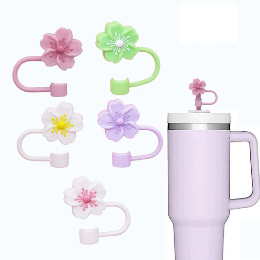 10mm Cherry Blossom Silicone Straw Cover